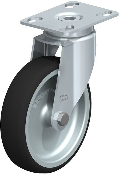 Blickle LKPA-PATH 126G Apparate-Lenkrolle mit Anschraubplatte, Thermoplastisches Polyurethan, Grau, 846969