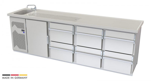 hefa Theke Brillant 4/1L-TZZZ, Abmaße: 950 x 2.700 x 650/700 mm, Brillant 4/1L-TZZZ