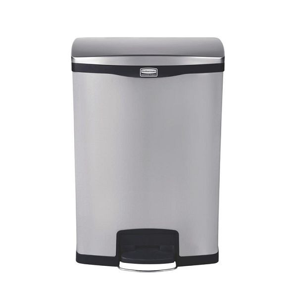 Rubbermaid Slim Jim Front Step Pedaleimer Edelstahl 90L, GE939