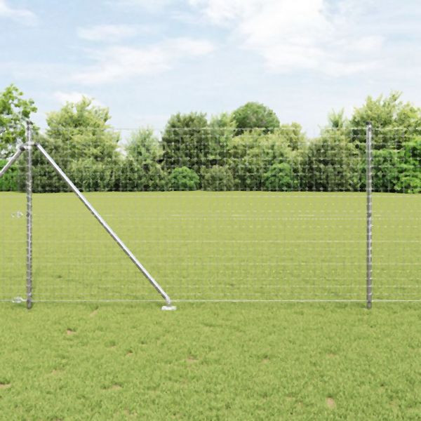 vidaXL Zaunpfähle mit Spitze 52 Stück Ø32 mm 140 cm verzinkter Stahl, 3350210