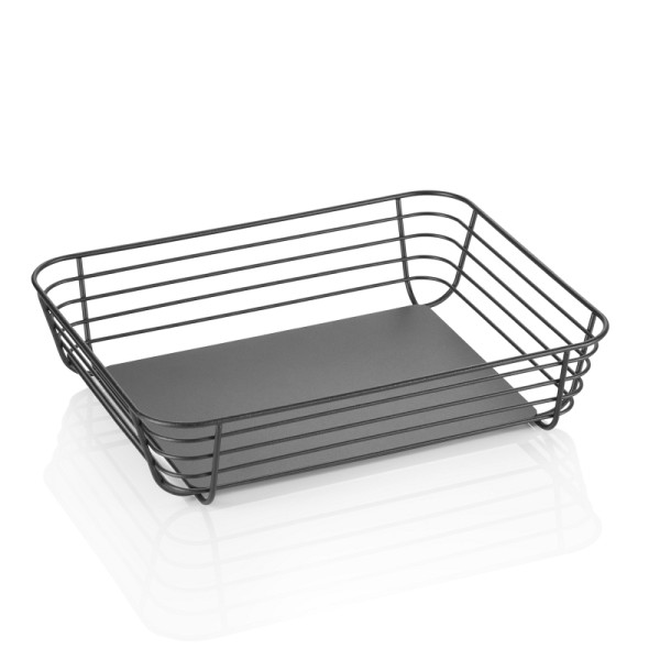 WAS GN Buffetkorb 1/2 STEELNEST, Höhe 8 cm, pulverbeschichtet, Metall, 1447012