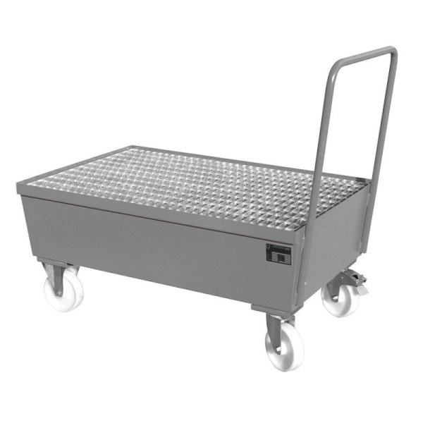 STEIN HGS Fahrbare Auffangwanne AW-F, 3mm Stahlblech, für 200l-Fässer, 225 Liter, RAL 7005 mausgrau, lackiert, 2 x 200 Liter Fass, 79204.0011