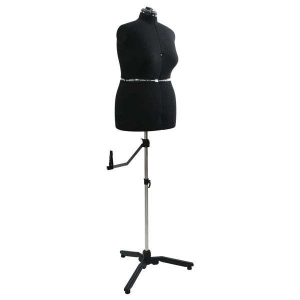 vidaXL Verstellbare Kleiderform für Damen Schwarz L Samt, 42018609