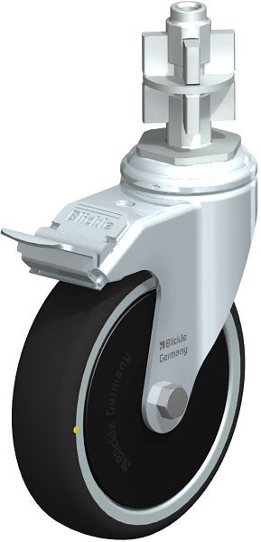 Blickle LKRA-PATH 126K-11-FI-ELS-FK-E17 Apparate-Lenkrolle mit Expander & Feststeller, Thermoplastisches Polyurethan, Grau, 848880