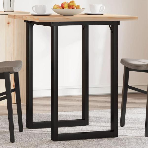 vidaXL Esstisch O-Gestell 70x70x75,5 cm Massivholz Kiefer & Gusseisen, 3282737