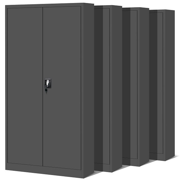 Jan Nowak Satz 4x JAN Metall-Büro-Aktenschrank, 900 x 1850 x 400 mm, anthrazit, C033
