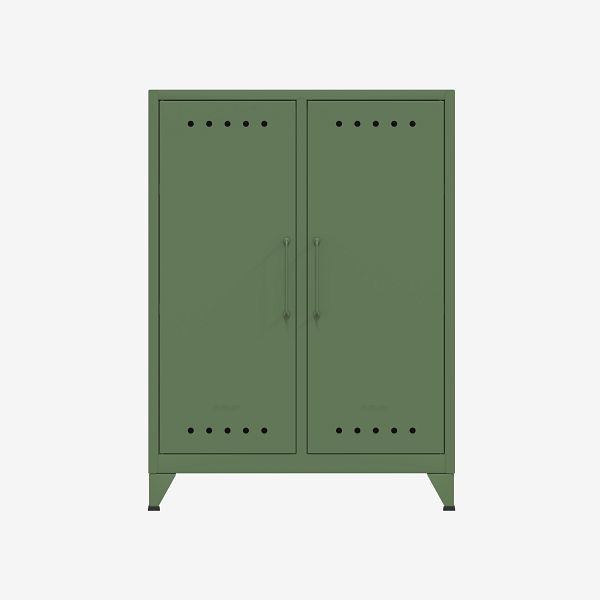 Bisley Fern Middle Sideboard, mit zwei festen Fachböden, olivgrün (623), FERMID623