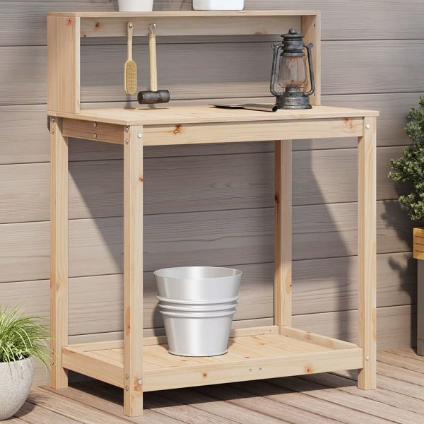 vidaXL Pflanztisch mit Ablagen 82,5x50x109,5 cm Massivholz Kiefer, 832407