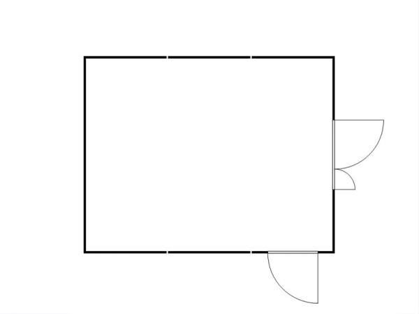 FLADAFI Materialcontainer-Kombination MC 1560, vormontiert, Holzfußboden, Doppelflügeltür asymmetrisch auf der 5m Seite, Einflügeltür, F15600710-F911-F1561