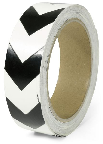 Moedel Markierungsband mit schwarzen Richtungspfeilen, Folie, nachleuchtend, 160-mcd, 30 mm x 16 m, 99192