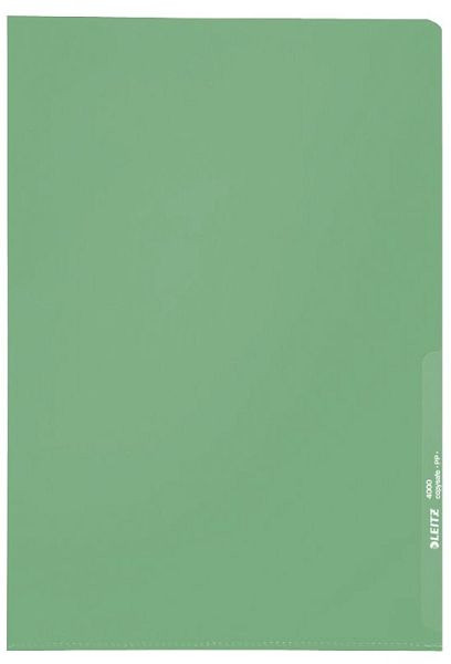 LEITZ 4000 Standard Sichthülle A4 PP-Folie, genarbt, grün, 0,13 mm, 4000-00-55