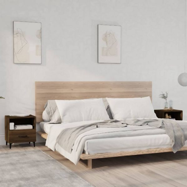 vidaXL Nachttische 2 Stk. Braun Eichen-Optik Holzwerkstoff, 817308