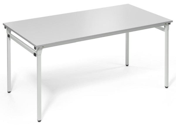 Deskin 4-Fuß-Klapptisch, Platte Lichtgrau, Gestell Alusilber RAL 9006, B 1600 x T 800 x H 720 mm, 284190