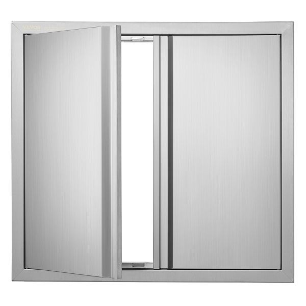 VEVOR Grill-Zugangstür, 660 x 610 mm, Doppelte Außenküchentür, Vertikale Wandtür mit Versenkbaren Griffen, SMABSCJMYS26R8YITV0