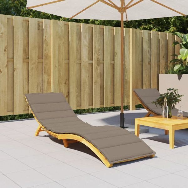 vidaXL Sonnenliegen-Auflage Taupe 200x70x3 cm Oxford-Gewebe, 314226