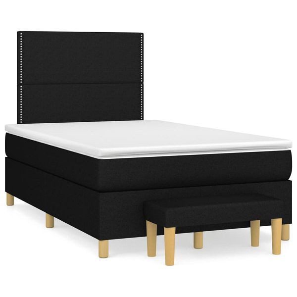 vidaXL Boxspringbett mit Matratze Schwarz 120x190 cm Stoff, 3270399