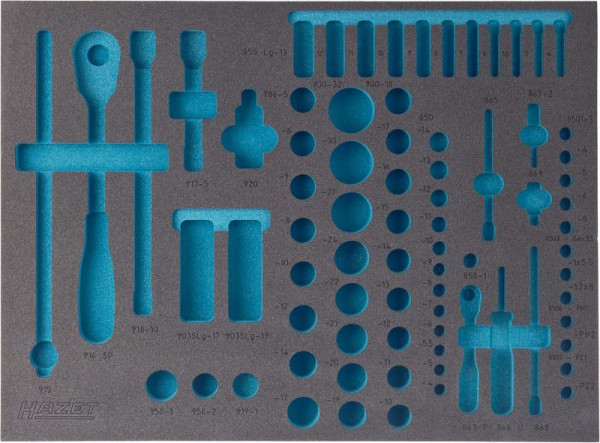 Hazet 2-Komponenten Weichschaum-Einlage, für 163-138/77, Abmessungen / Länge: 519 mm x 392 mm, 163-138L