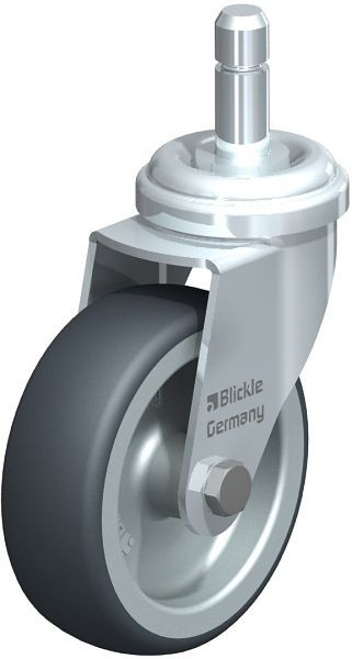 Blickle LRA-TPA 75G-ES Apparate-Lenkrolle mit Rückenloch, Thermoplastisches Gummi-Elastomer, Grau, 385278