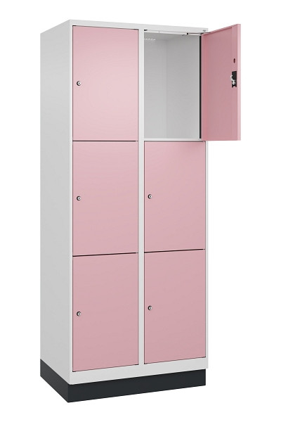 C+P Schließfachschrank Evolo PLUS, mit Sockel, 6 Fächer, 1950x800x500mm, 9016/30, 049020-223 S10018