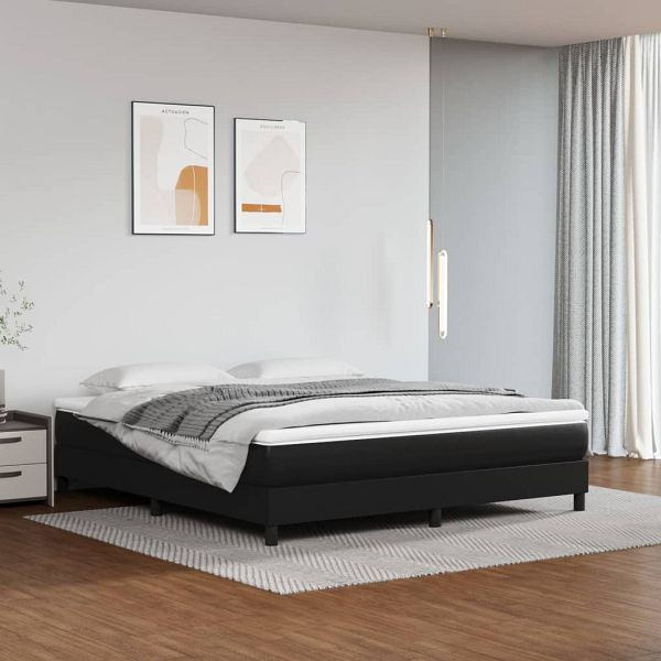 vidaXL Taschenfederkernmatratze Schwarz 160x200x20 cm Kunstleder, 347822
