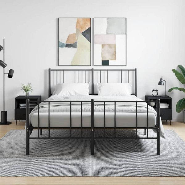 vidaXL Nachttische 2 Stück Schwarz 40x35x47,5 cm Holzwerkstoff, 827471