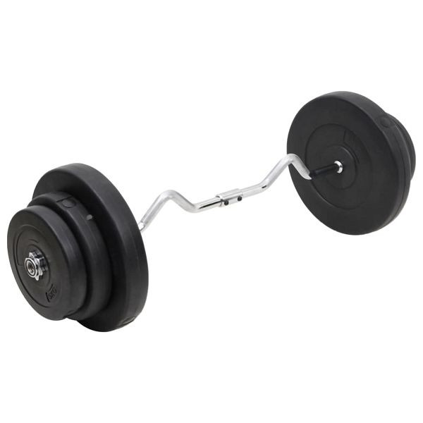 vidaXL Curlstange mit Gewichten 60 kg, 3145019, 8720845559083