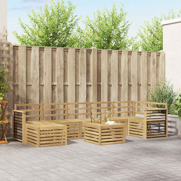 vidaXL Outdoor-Sofagarnitur 8-teilig Weiß 59 x 59 x 37 cm, 3392244