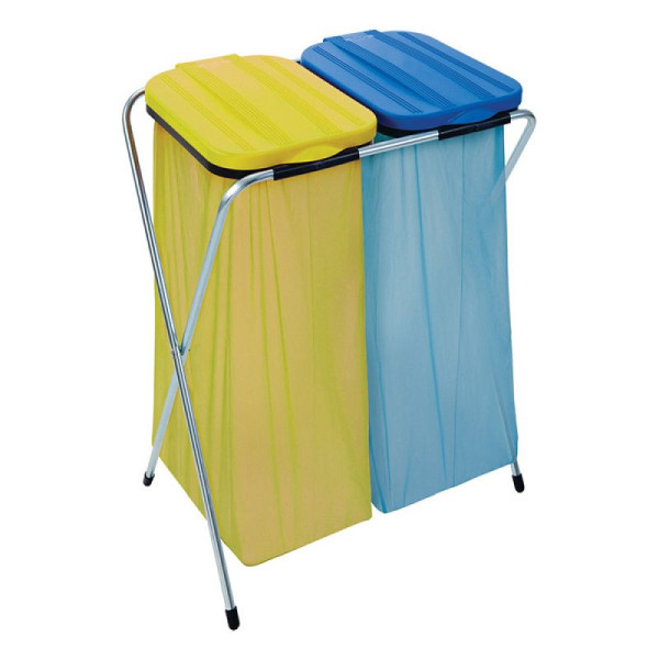 STEIN HGS Beutelhalter 2-Fach, blau, gelb, Stahl, verzinkt, 83631.0001