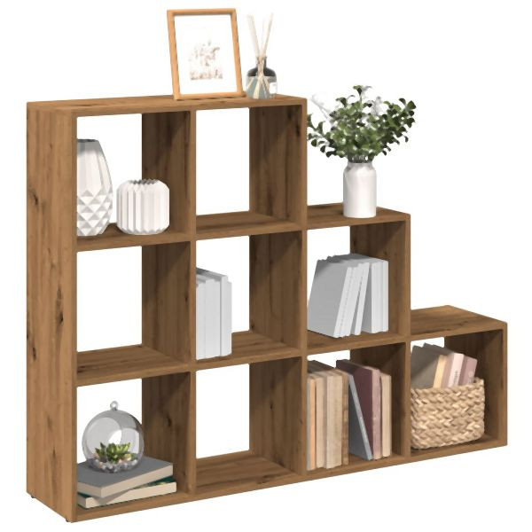 vidaXL Raumteiler-Bücherregal 3 Stufen Artisan-Eiche 137,5x29x103,5 cm, 857984