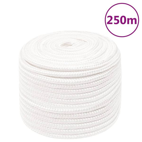 vidaXL Bootsseil Weiß 12 mm 250 m Polypropylen, 152567, 8720287128465