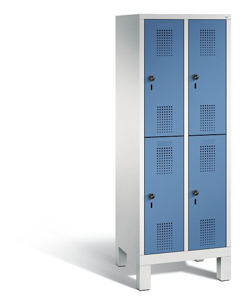 C+P Spind Evolo, 4 Fächer, H1650xB610xT500 mm, Grau/Fernblau, 483106-20 S10061