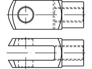 Gabelgelenke DIN 71752 Stahl G 16 x 64 galvanisch verzinkt VE=S (5 Stück)