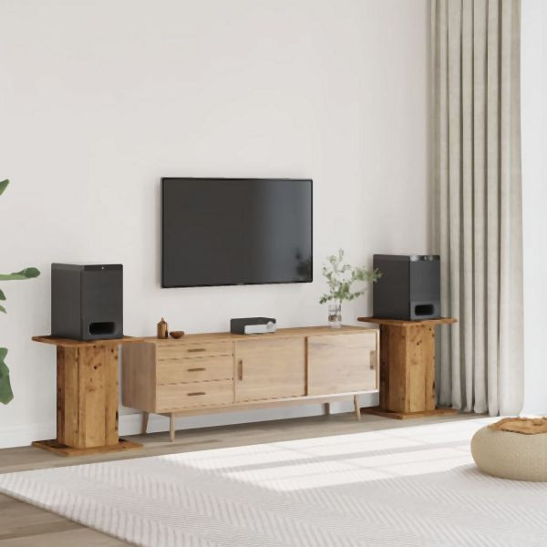 vidaXL Lautsprecherständer 2 Stück Altholz-Optik 30x30x60 cm, 852661