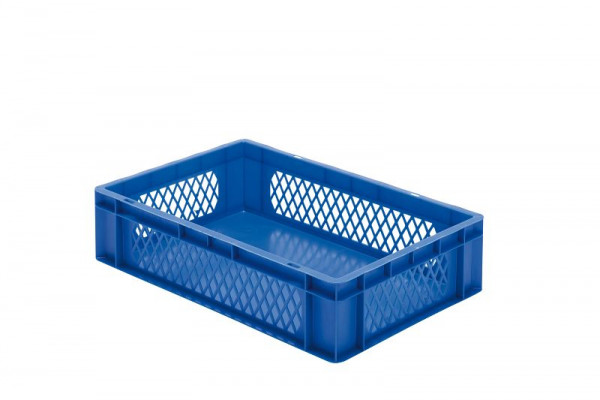 LA-KA-PE TK 600/145-1, Transport-Stapelkasten, blau, Wände durchbrochen, VE: 2 Stück, 07200 22 12