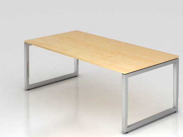 Hammerbacher Schreibtisch O-Fuß eckig 200x100cm Ahorn, Rechteckform mit schwebender Tischplatte, VRS2E/3/S