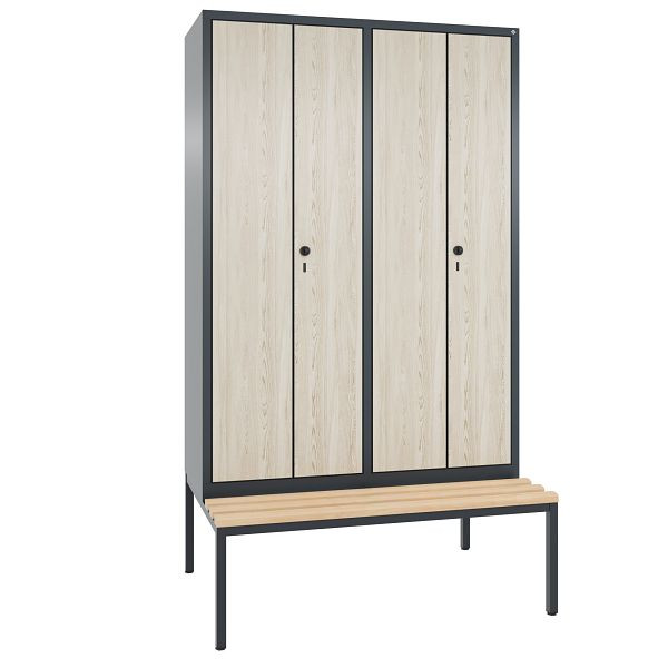 C+P Spind Evolo, 4 Abteile, H2090xB1190xT815 mm, Anthrazit/MDF Esche, 48052-40 S10691