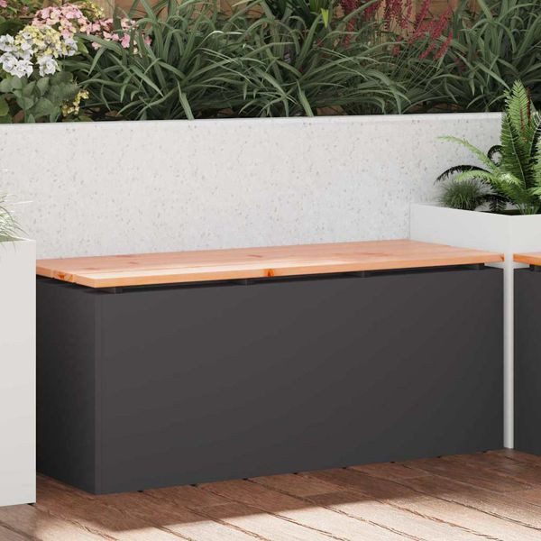 vidaXL Gartenbank Schwarz 100 x 40 x 43 cm Stahl, 874905