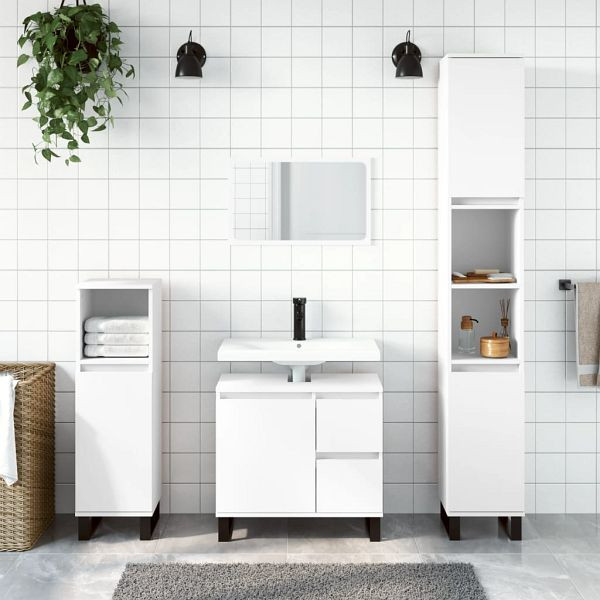 vidaXL Badschrank Weiß 65x33x60 cm Holzwerkstoff, 831612