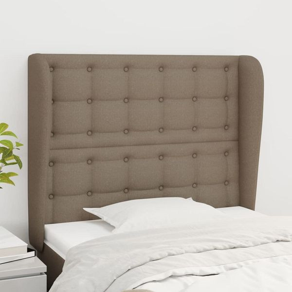 vidaXL Kopfteil mit Ohren Taupe 93x23x118/128 cm Stoff, 3118376