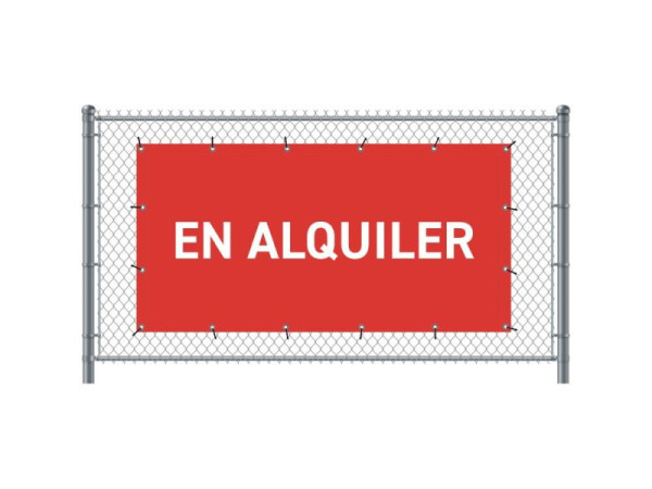 Showdown Displays Zaun-Banner 200 x 100 cm Zu Vermieten Spanisch Rot, FBG200-100-I769