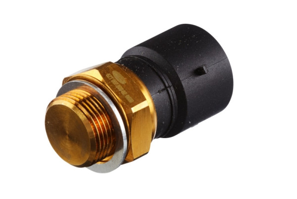 HELLA Temperaturschalter, Kühlerlüfter, 12V, 2-polig, Flachstecker, Steckergehäuseform: rund, geschraubt, Schließer, 6ZT 007 807-021