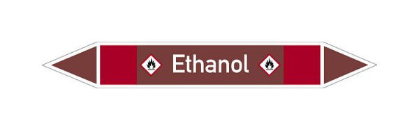 Schilder Klar Rohrleitungskennzeichen Ethanol, 33000x120 mm Folie selbstklebend, 101639/87