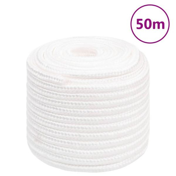 vidaXL Bootsseil Weiß 18 mm 50 m Polypropylen, 152577, 8720287128564