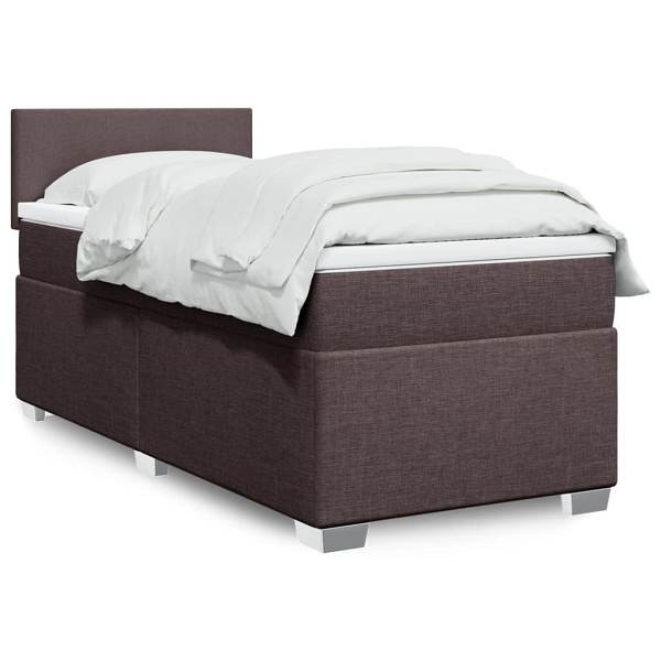 vidaXL Boxspringbett mit Matratze Dunkelbraun 90x200 cm Stoff, 3285767