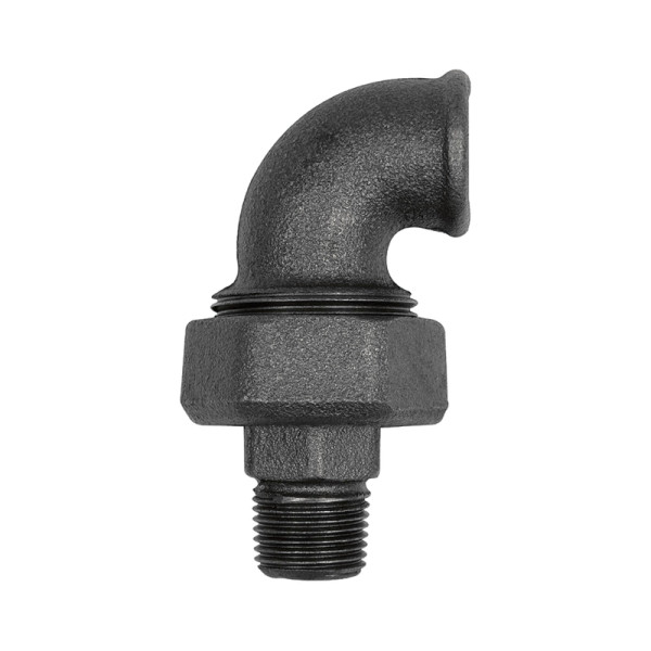 Riegler Verschraubung Bogen 98, konisch dichtend, Rp 1/2,R 1/2, Temperguss schwarz, 133650