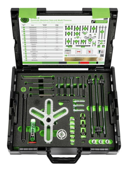 KUKKO Multi-Seitenbolzen-Abziehsatz, bis 150 mm Spannweite und 270 mm Spanntiefe, K-68-C