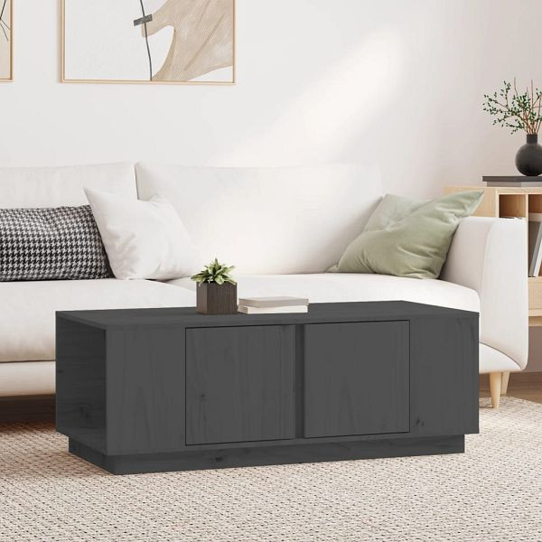 vidaXL Couchtisch Grau 110x50x40 cm Massivholz Kiefer, 814431