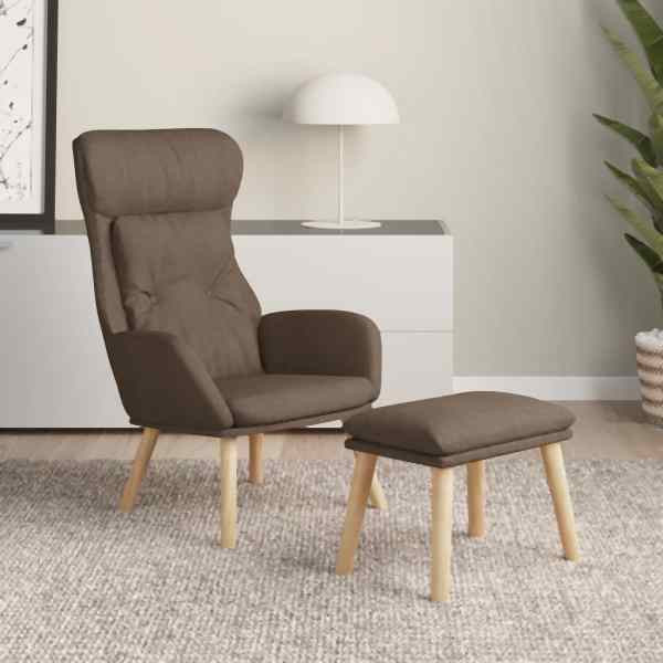 vidaXL Relaxsessel mit Hocker Taupe Stoff, Füllung: Schaumstoff, 3097759