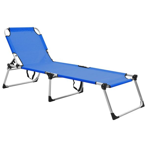 vidaXL Senioren-Sonnenliege Extra Hoch Klappbar Blau Aluminium, 47912