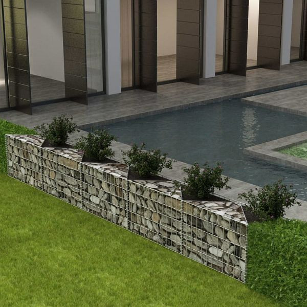 vidaXL Gabionenkorb Pflanzkasten Gemüse-Hochbeet Stahl 300×30×50 cm, 142538